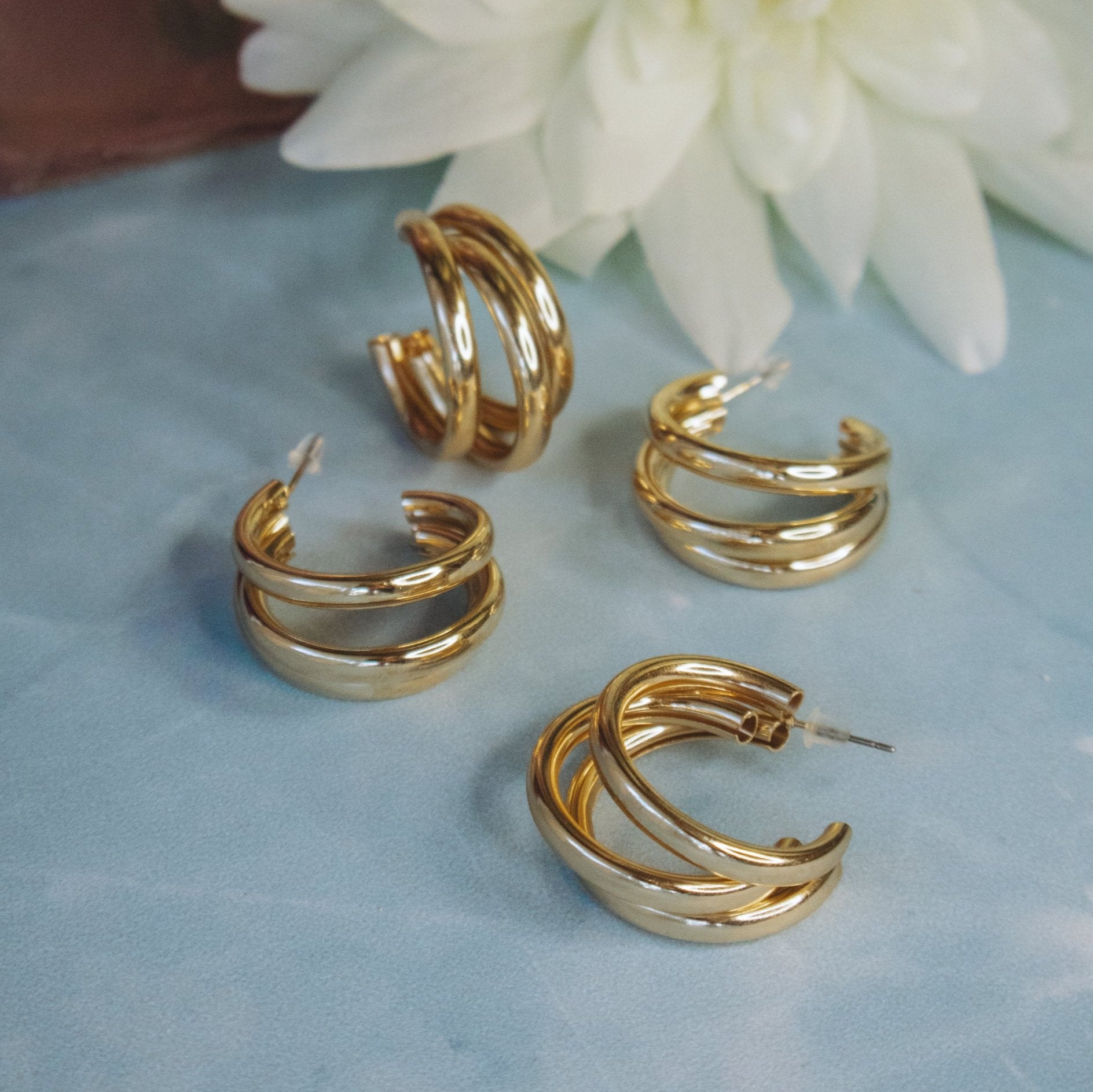 Chunky Gold Retro Earrings