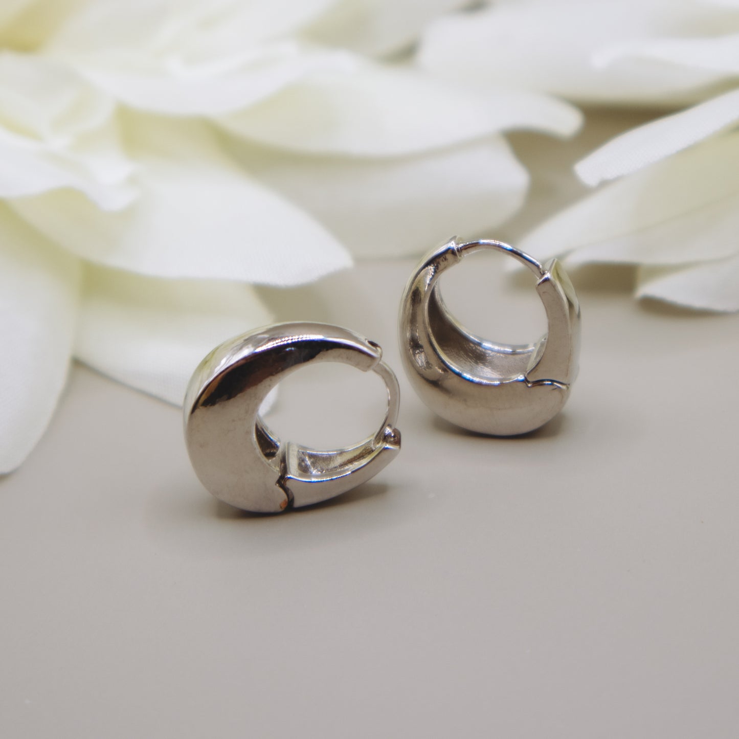 Chunky silver huggies 2