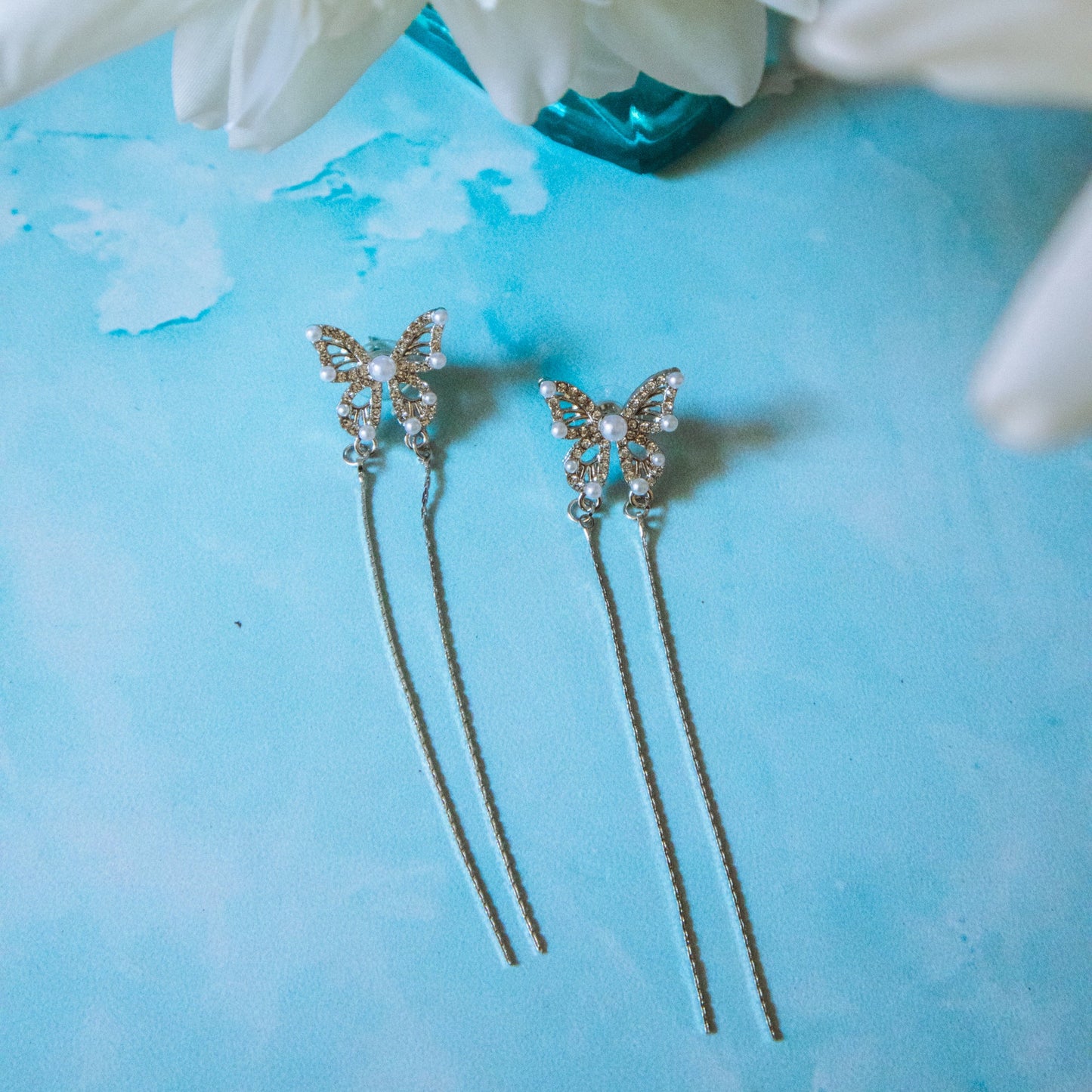 Elegant Butterfly Earrings with Long Tails
