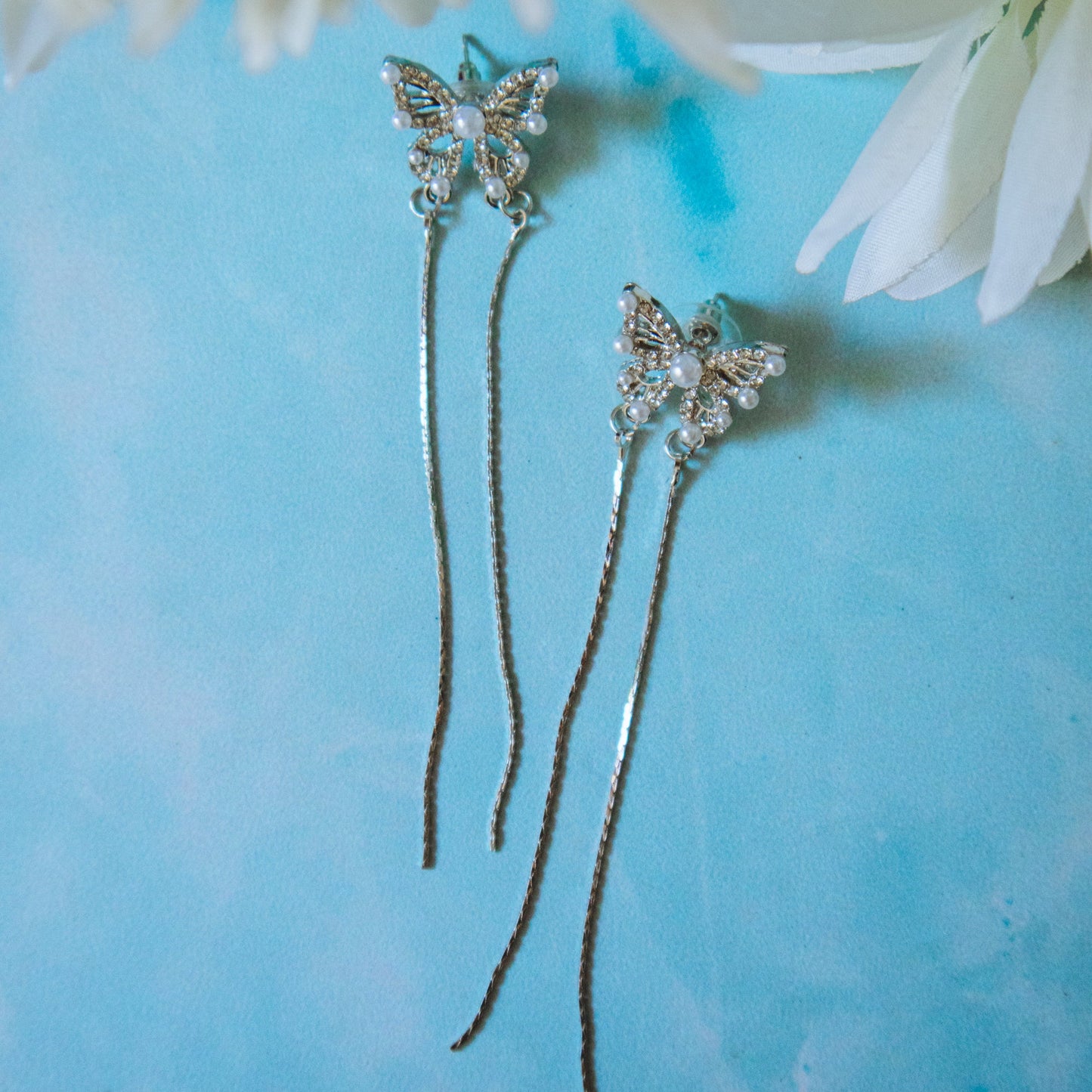 Elegant Butterfly Earrings with Long Tails