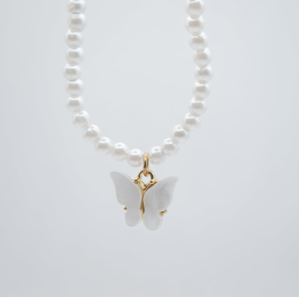 Pearly Butterfly Necklace