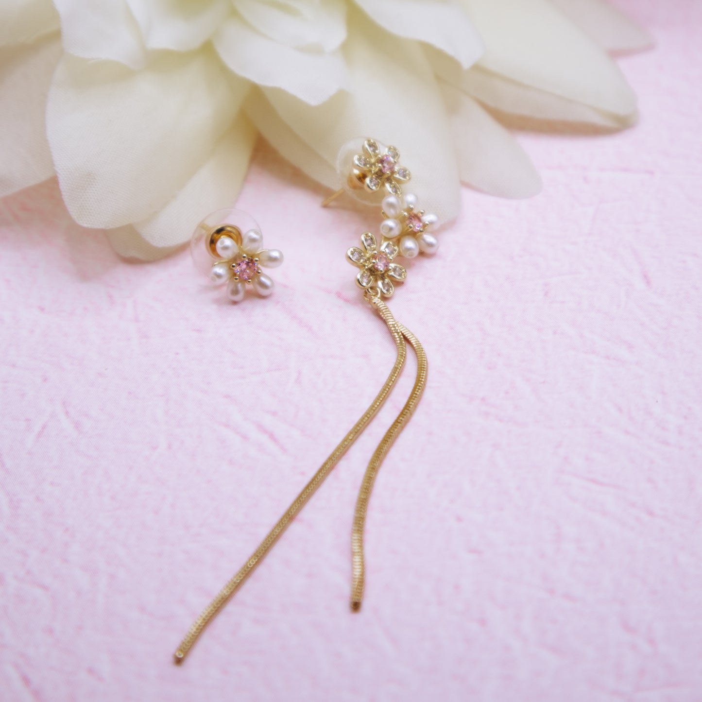 Asymmetrical Romantic Blossom Earrings