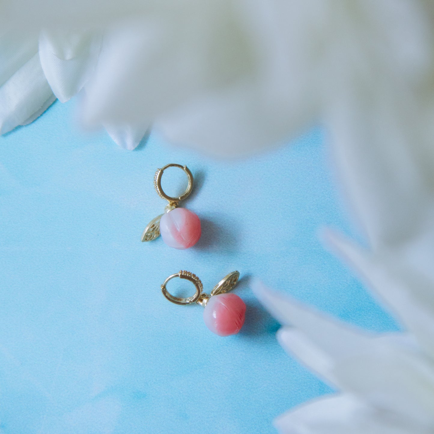 Kawaii Peach Drop Earrings
