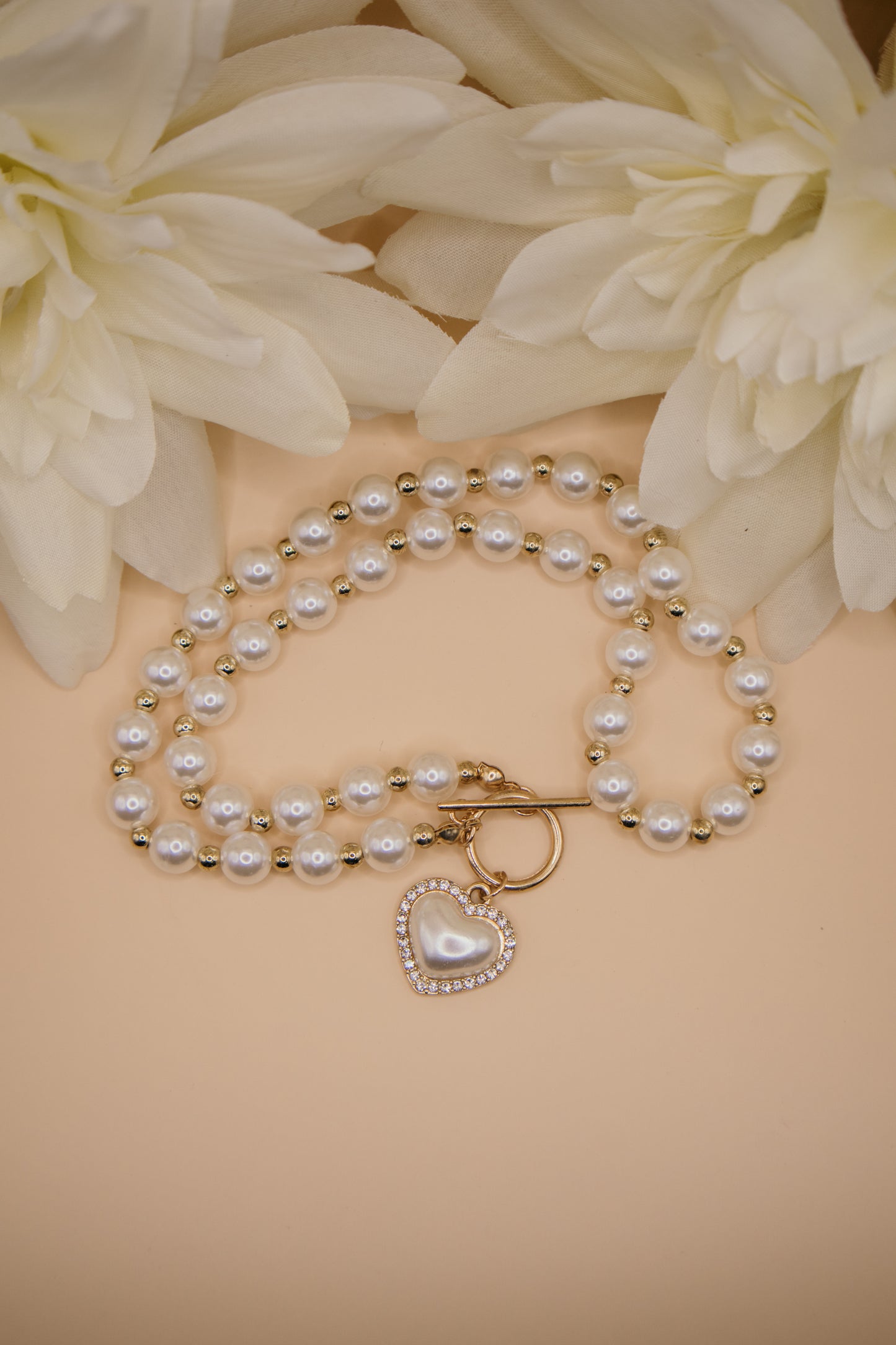 Statement Pearl Heart Necklace