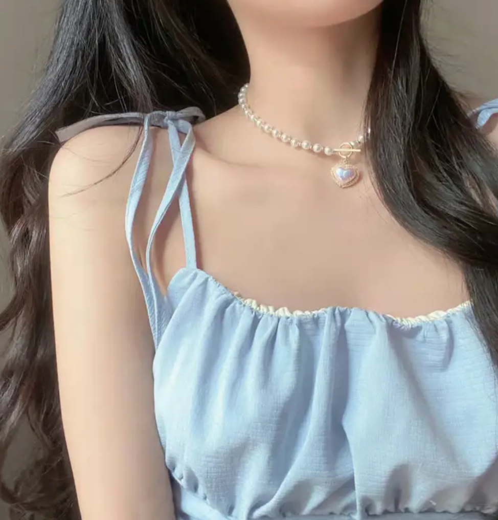 Statement Pearl Heart Necklace