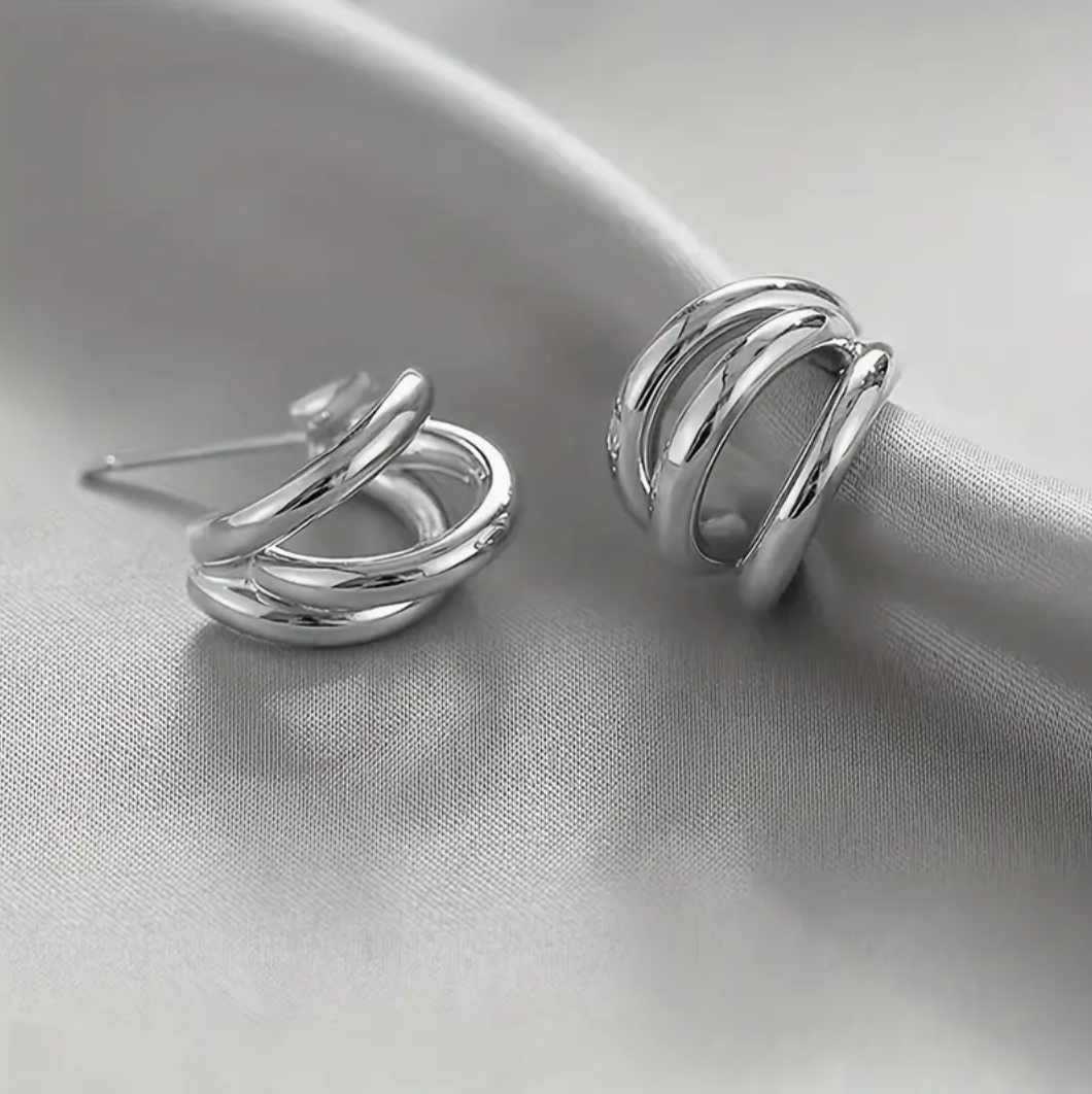 Chunky Multi-tube Gold / Silver Earrings