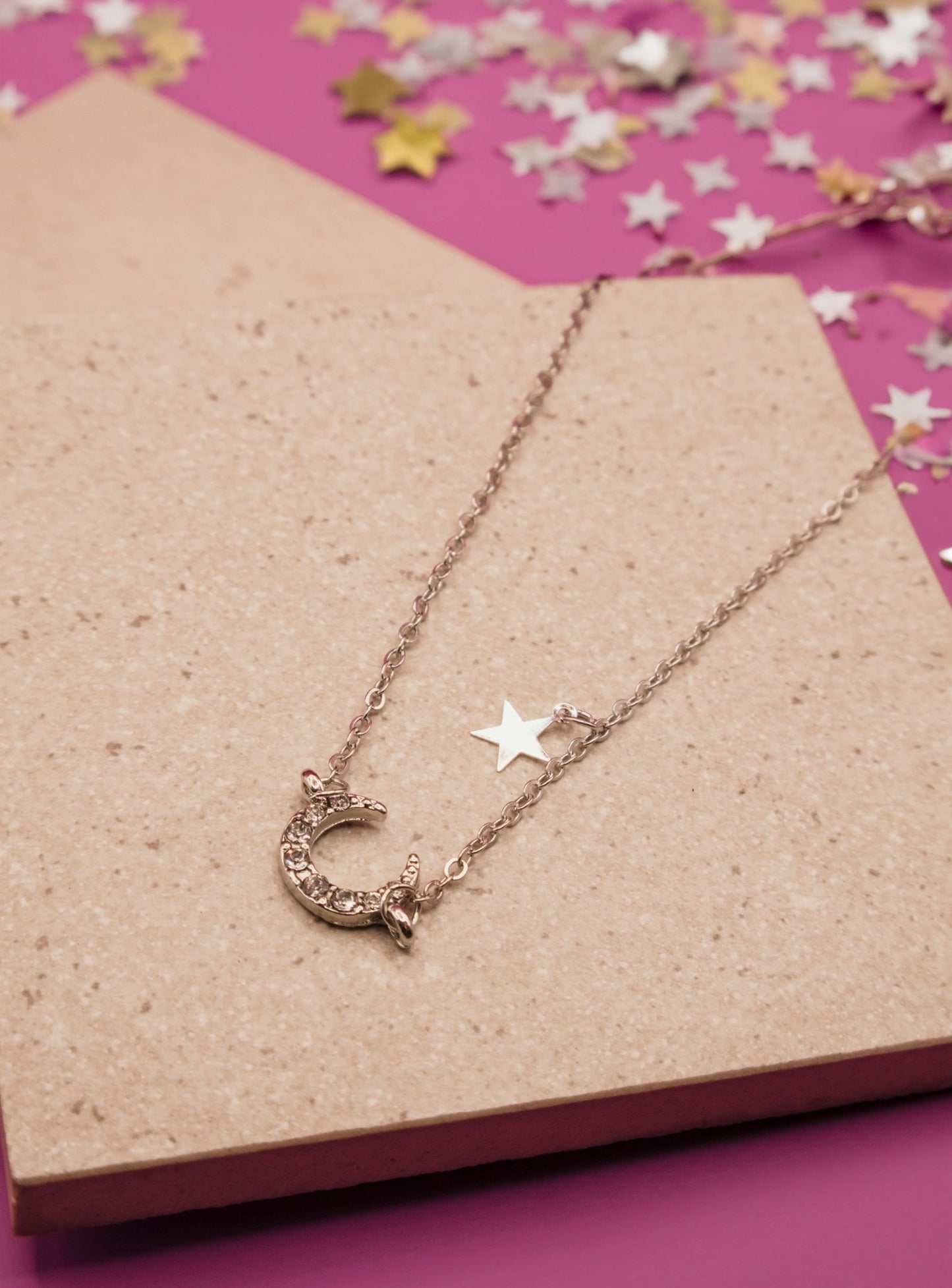 Half - Moon and Star Necklace - Miruku Store - Necklace