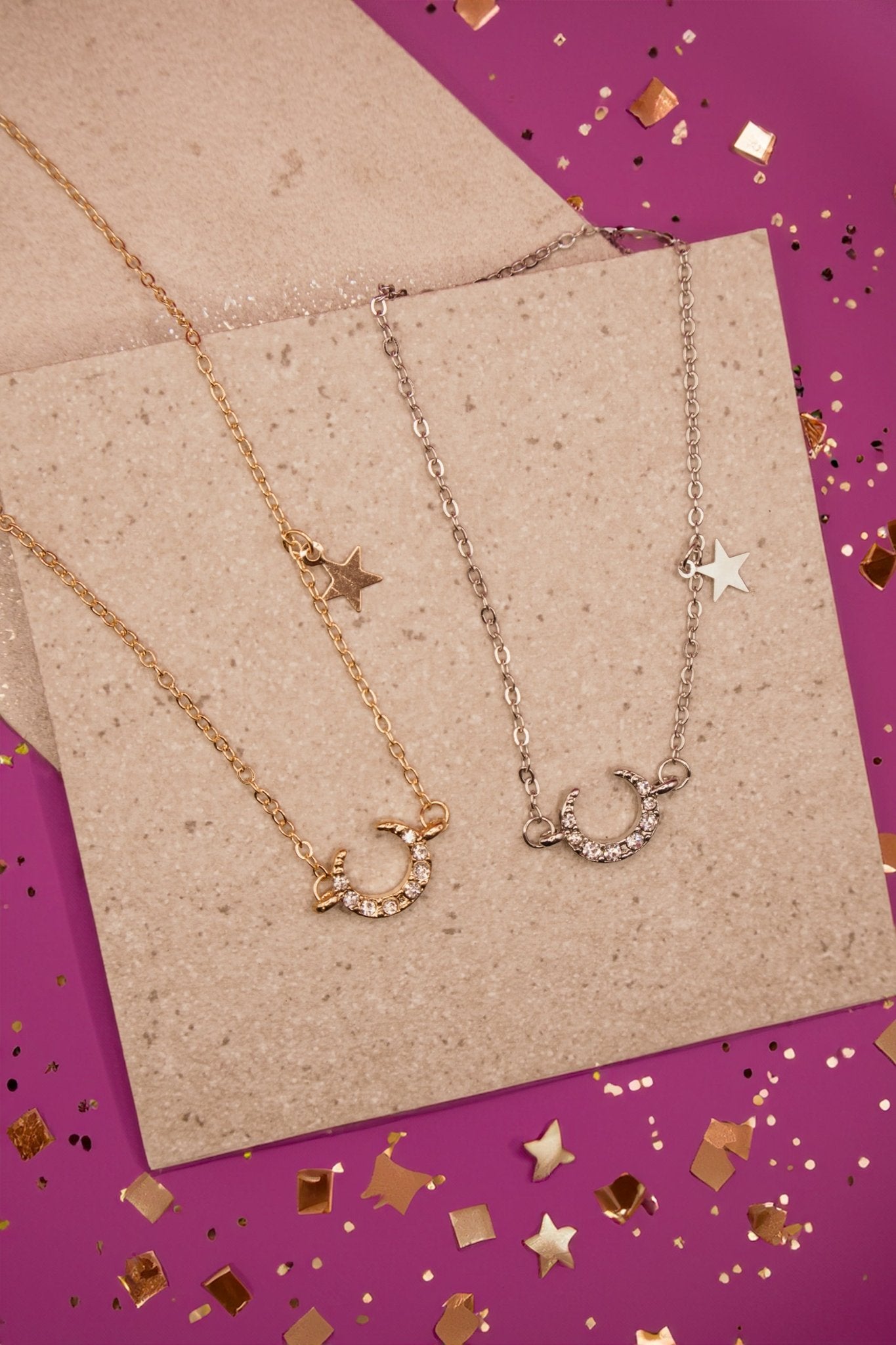 Half - Moon and Star Necklace - Miruku Store - Necklace