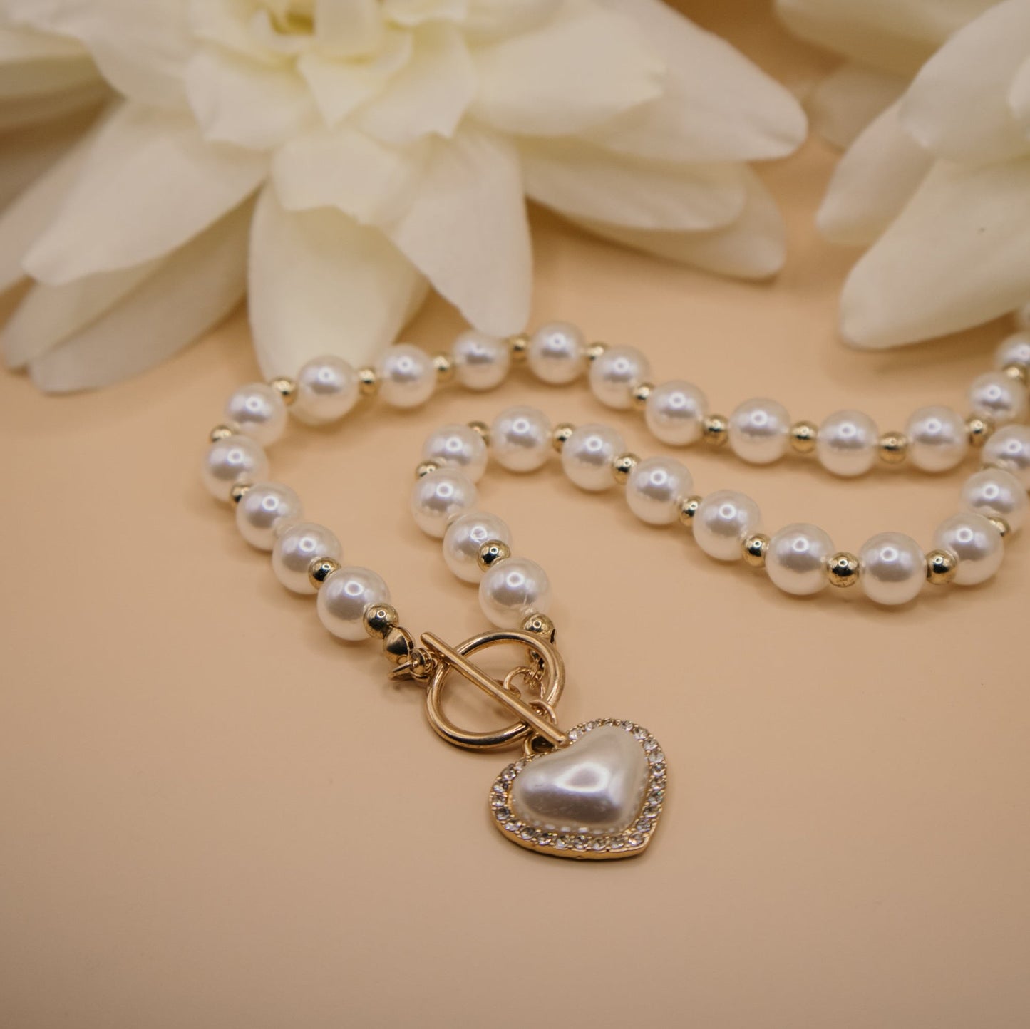 pearl heart pendant necklace