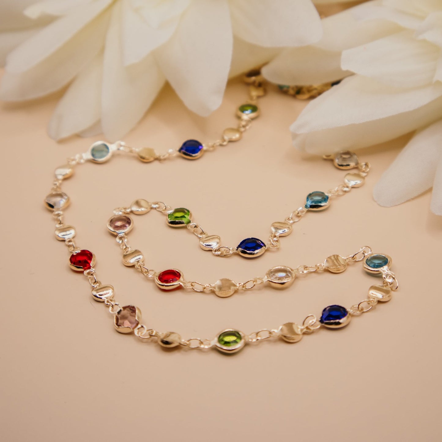 rainbow Y-shaped necklace