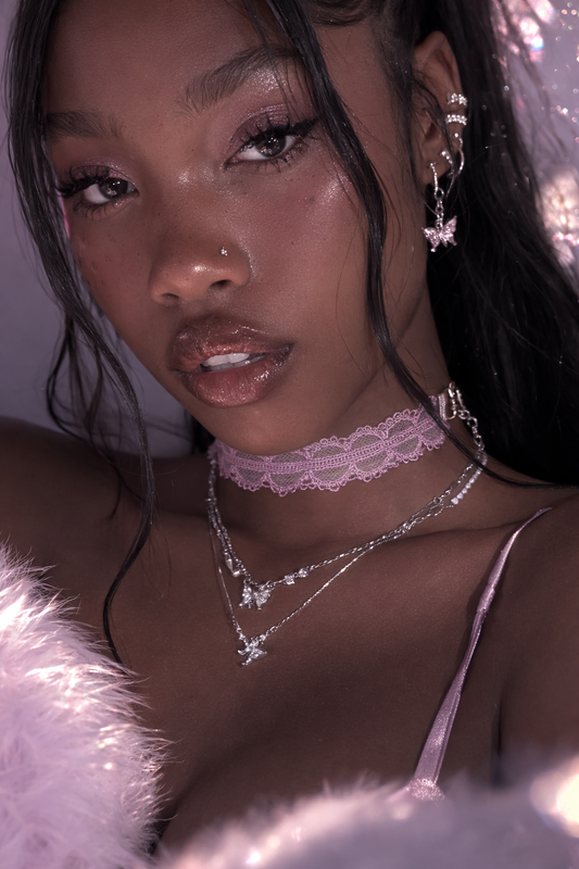 Plum Lace Choker Necklace