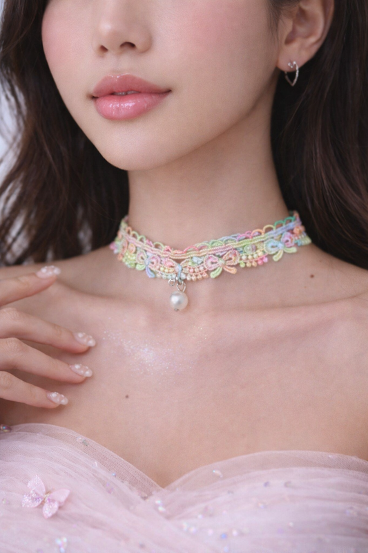 Rainbow Lace Choker Necklace