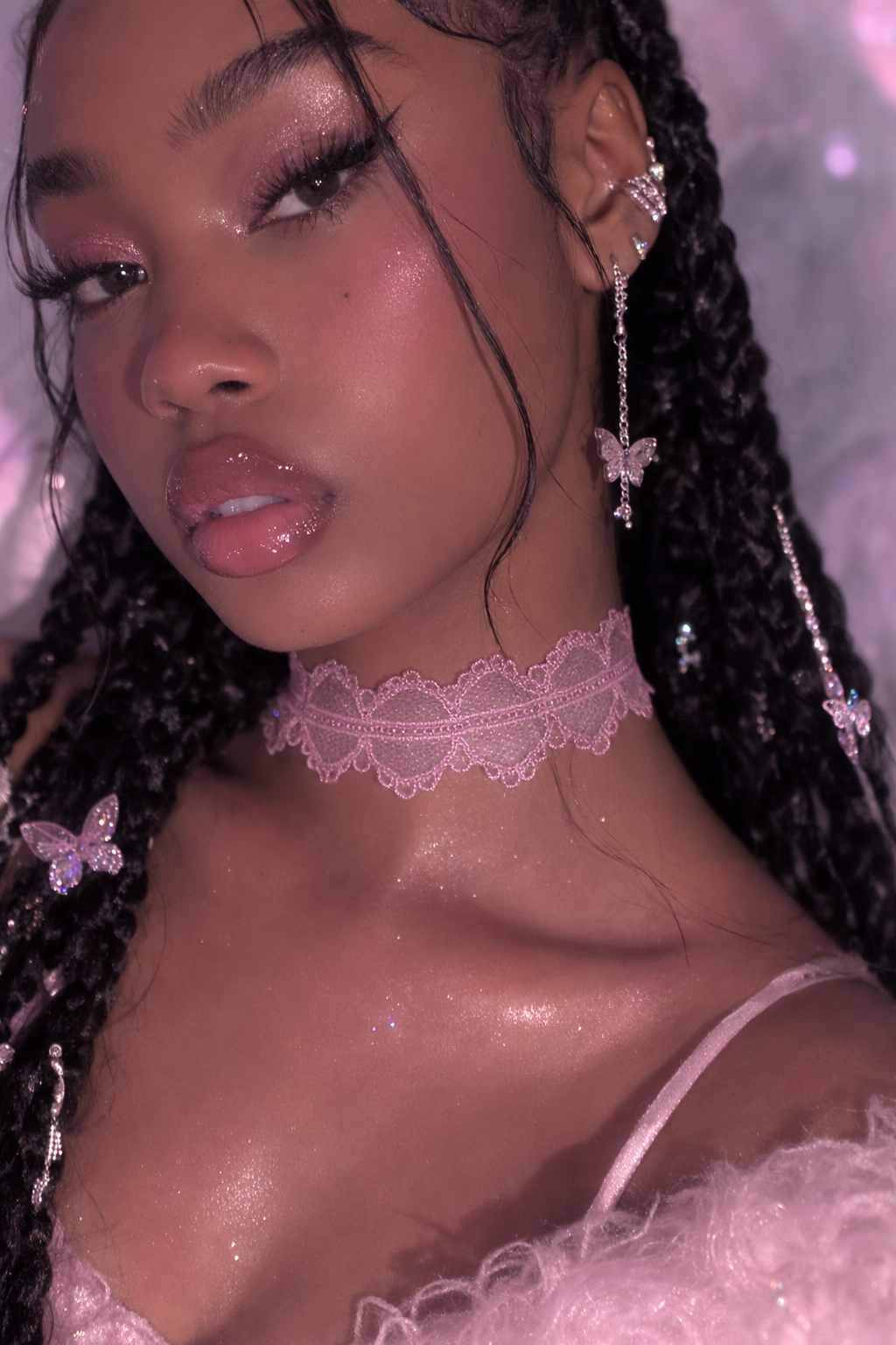 Plum Lace Choker Necklace