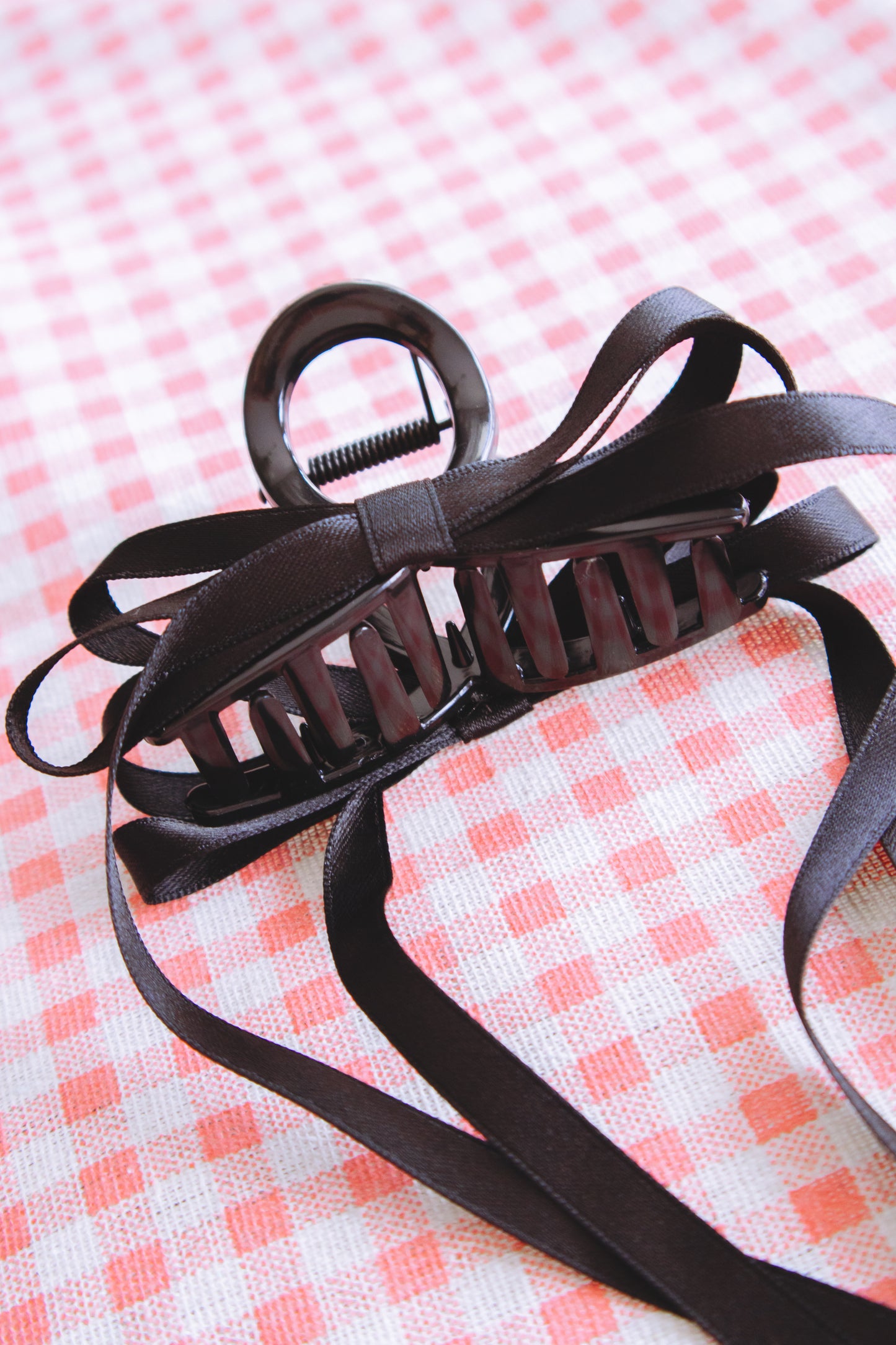 Black Ribbon Claw Clip