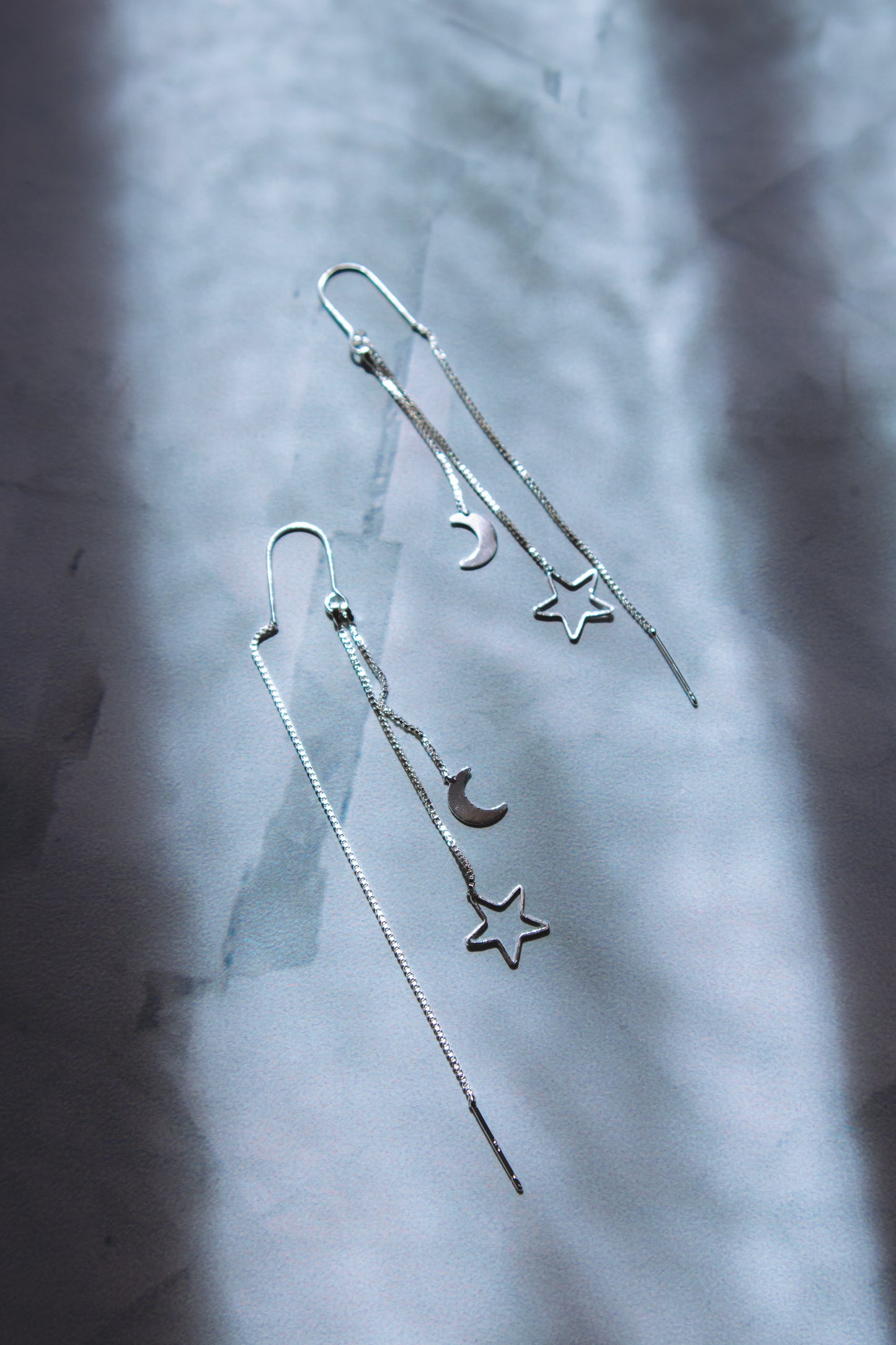 Moon & Star Thread Earring