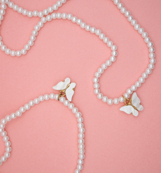 Pearly Butterfly Necklace