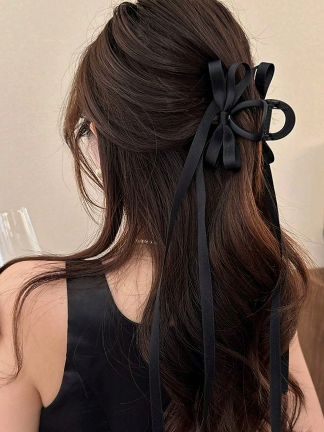 Black Ribbon Claw Clip