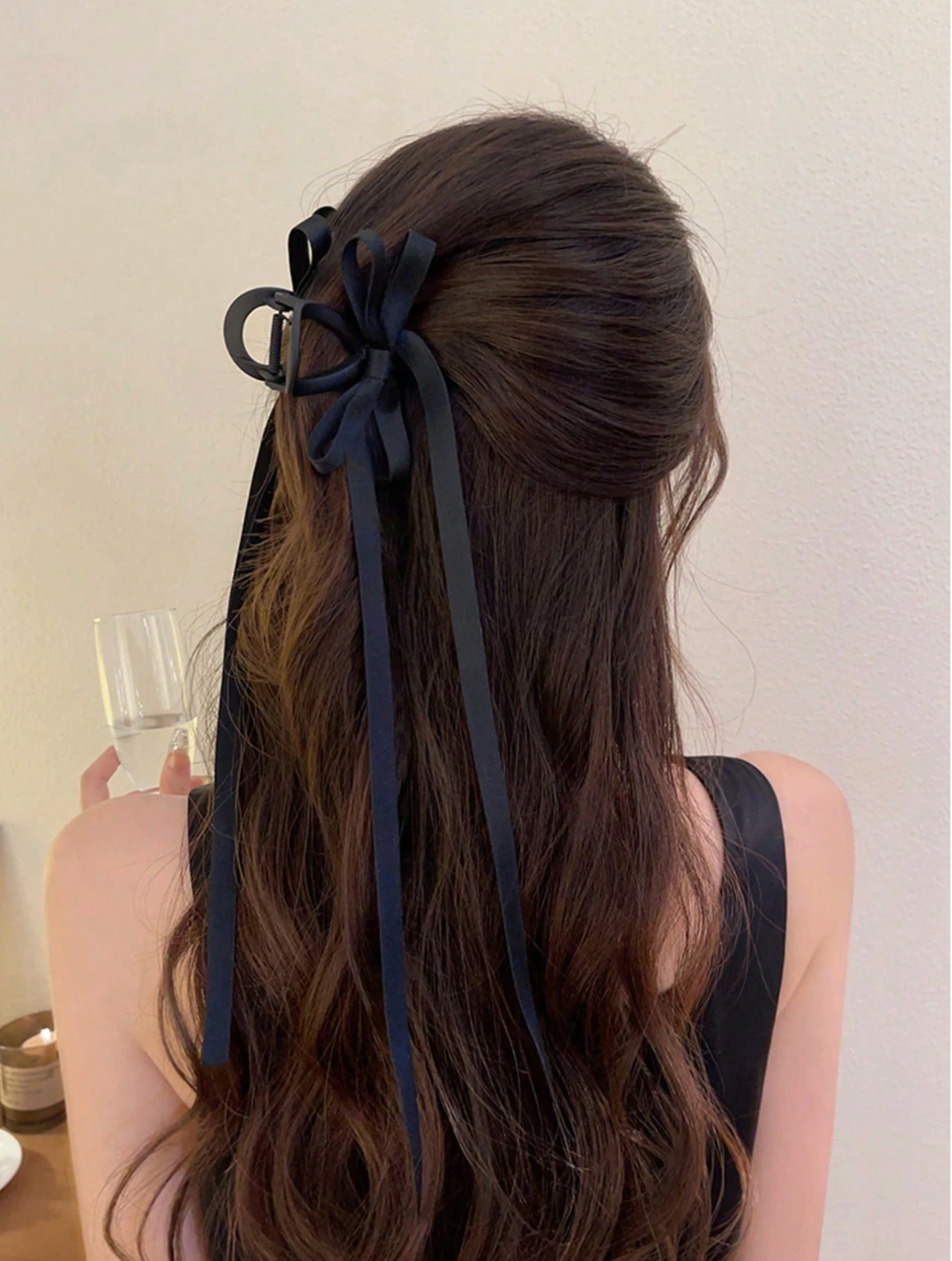 Black Ribbon Claw Clip
