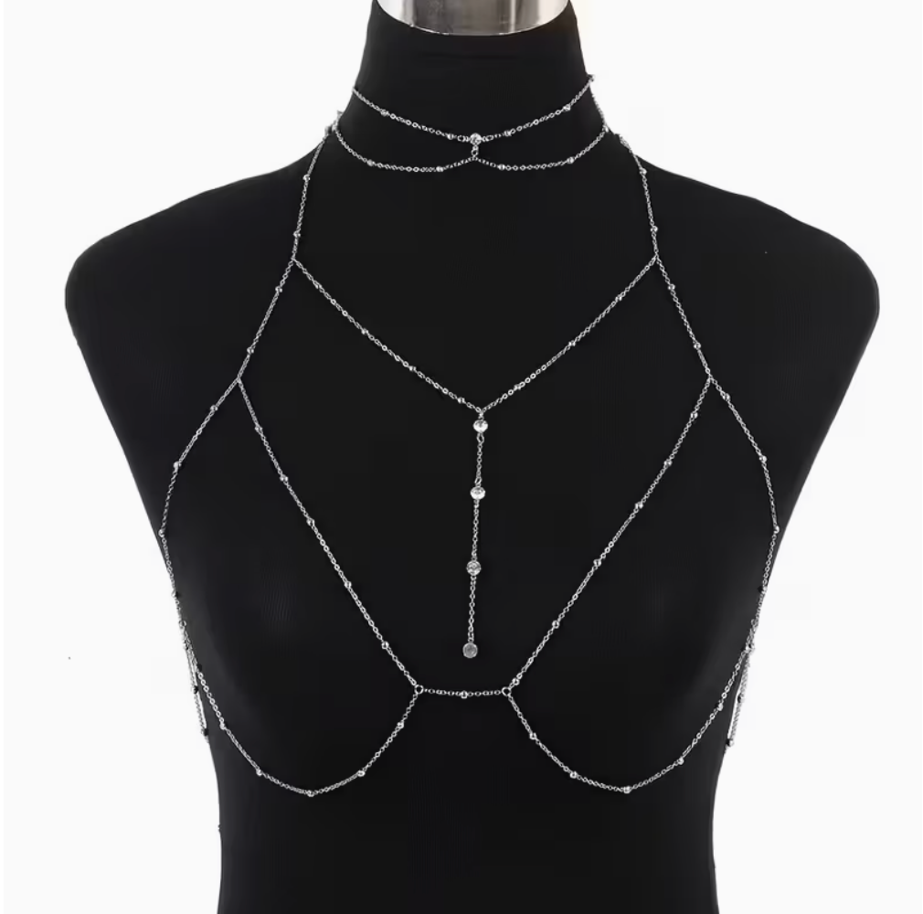 silver body chain